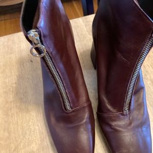 Red leather booties